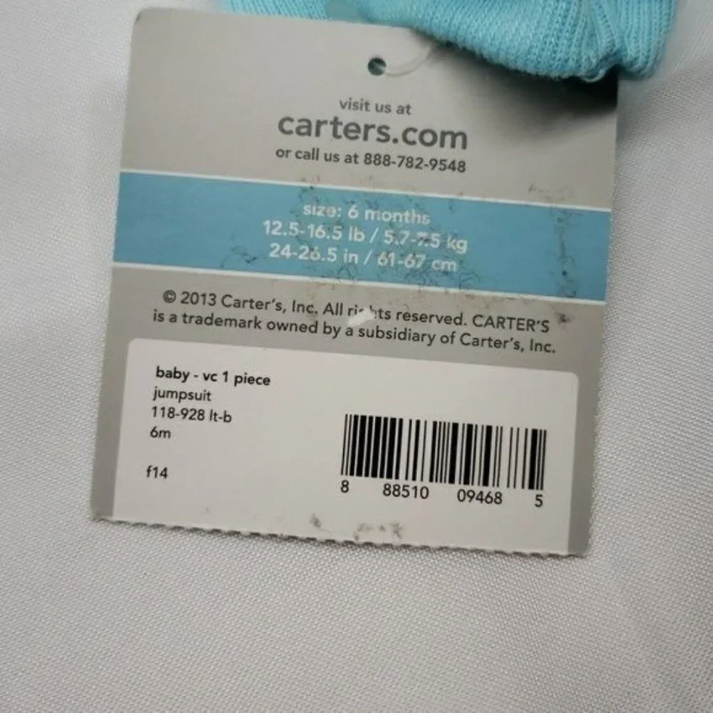 Carters 6 month baby blue bodysuit‎ jumpsuit